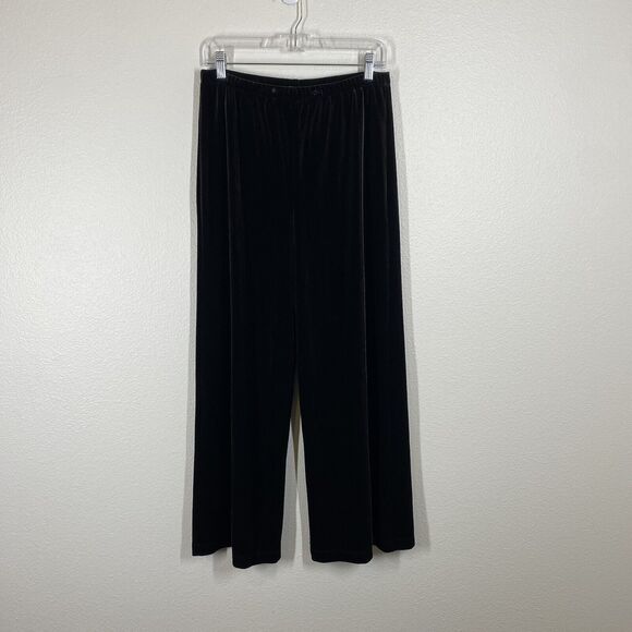Chico's Basic Velvet Wide Leg Pants Size 1 US 8 in Mohawk Brown Relaxed Casual - Picture 1 of 9